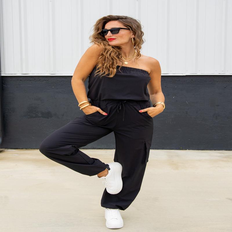 Sarah Strapless Cargo Jumpsuit - FINAL SALE