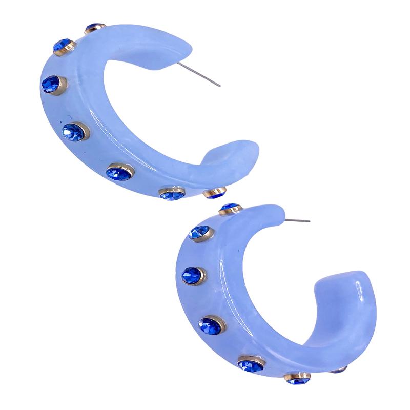 Skyler Hoops - Light Blue - FINAL SALE