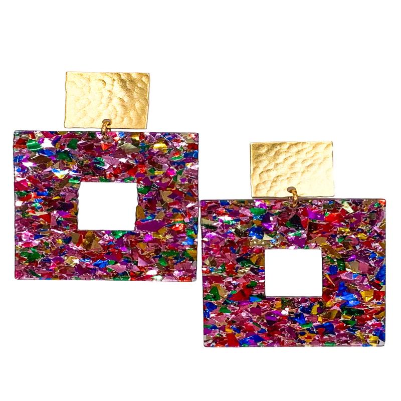 Time Flies Earring - Pink Party