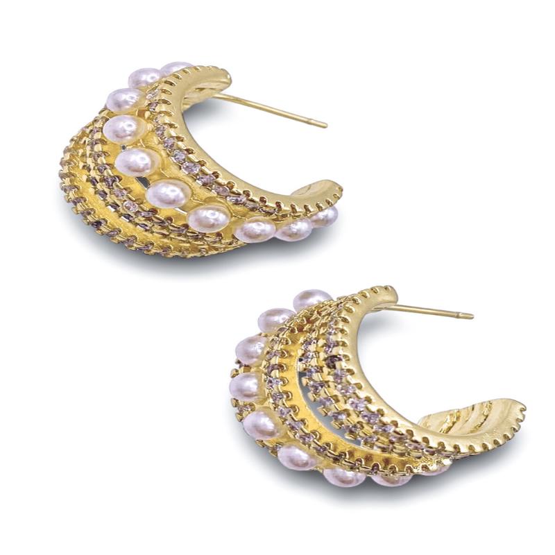 Treasure Jewels Gaia Pearly Huggie Earrings - FINAL SALE