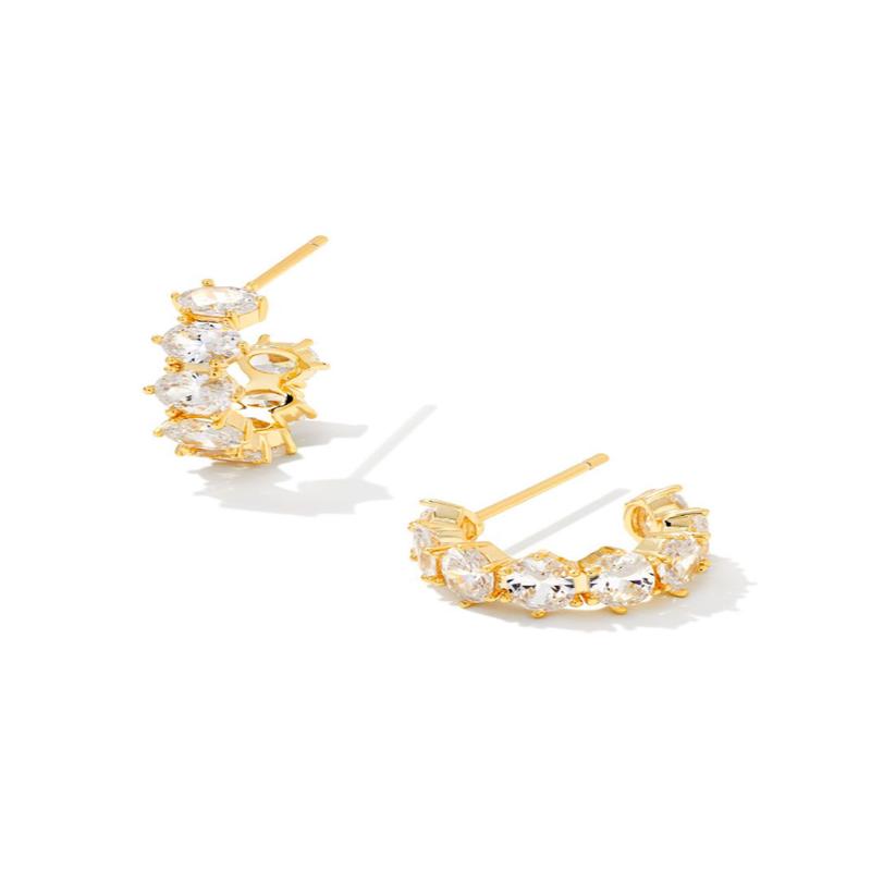 Cailin Crystal Huggie Earrings - GoldCZ | Kendra Scott