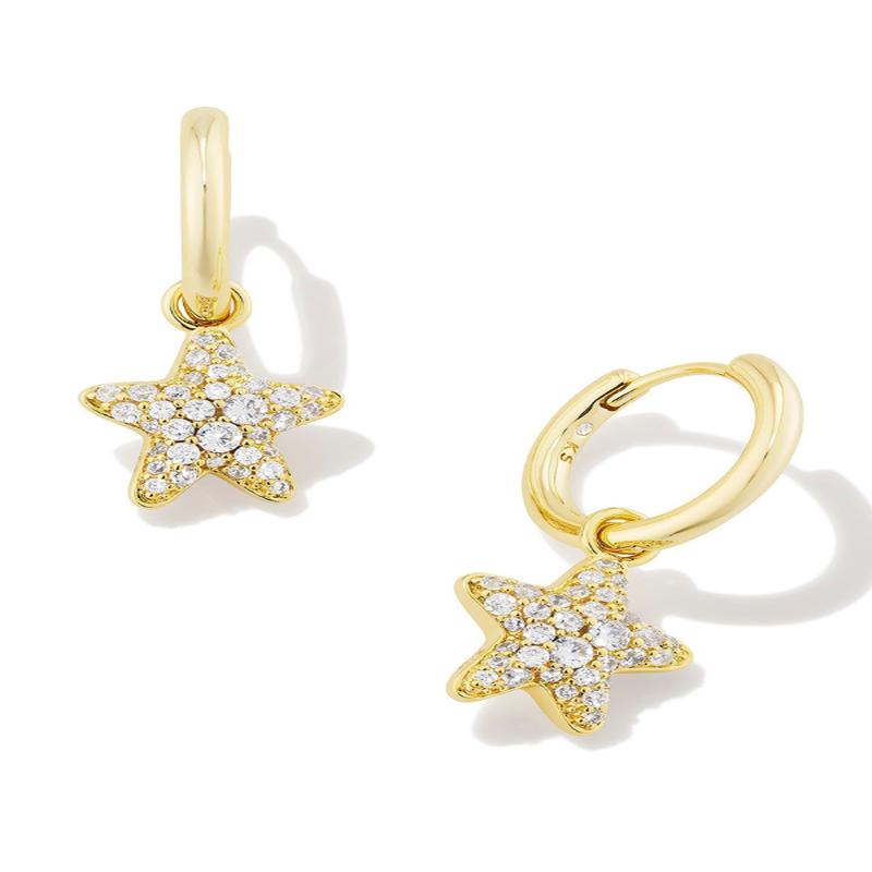 Jae Star Pave Huggie - Gold White Crystal | Kendra Scott