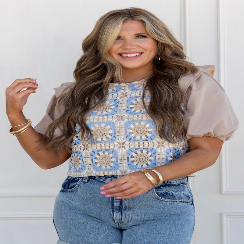 Lisa Lace Puff Sleeve Top