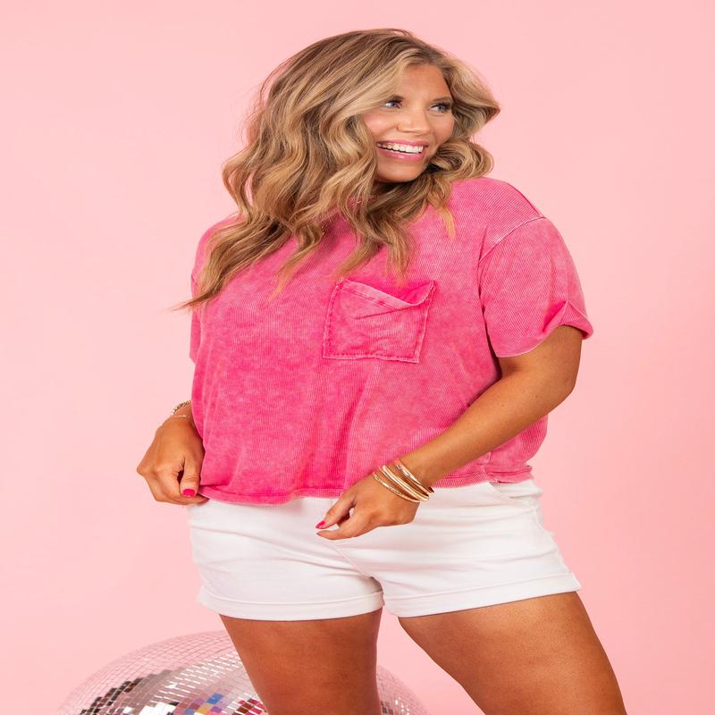 Right On Time Top - Hot Pink - DOORBUSTER