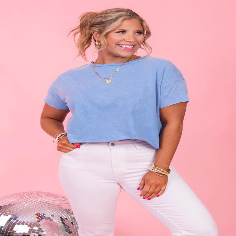 True To You Cropped Top - Deep Sky - FINAL SALE