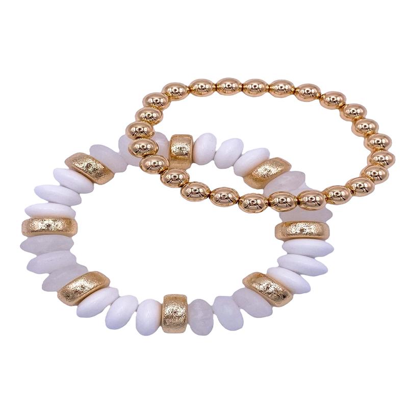 Joy of My Life Bracelet Set - White - FINAL SALE