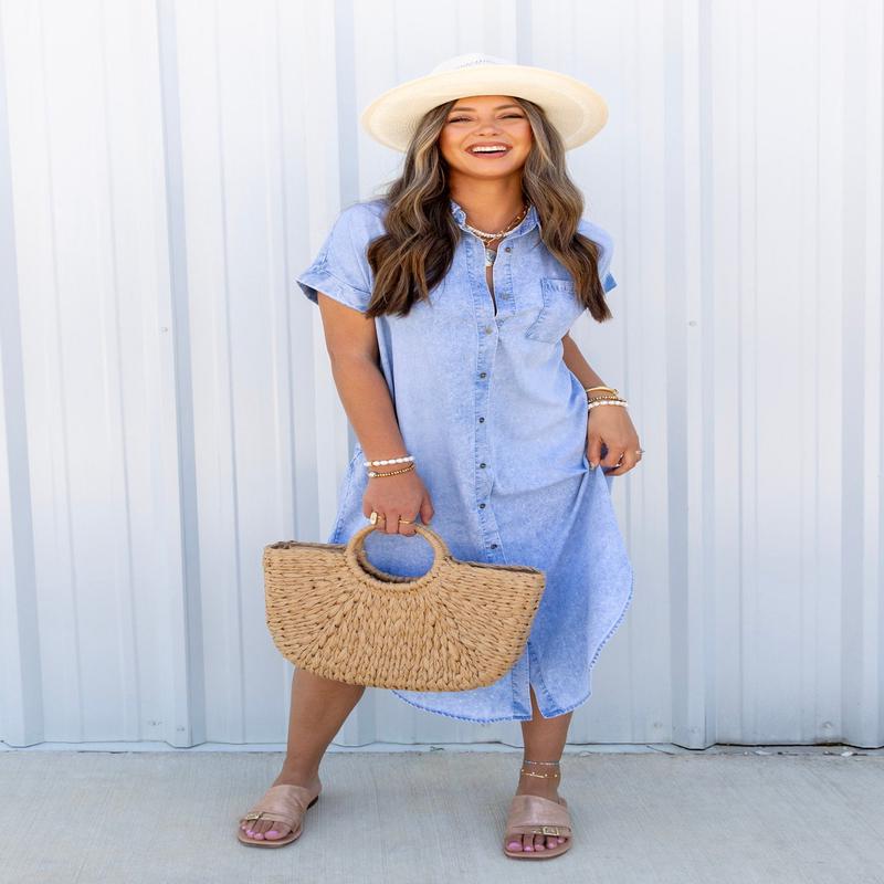 Vantage Point Denim Midi Dress