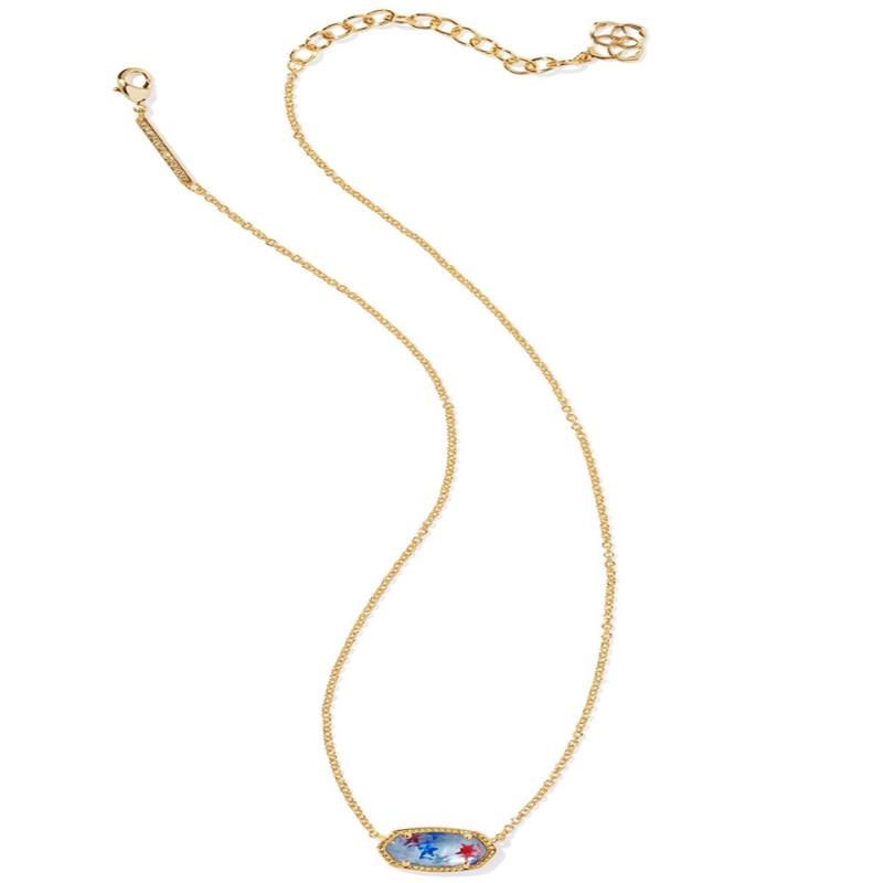 Elisa Necklace - Gold Red White Blue Star Illusion | Kendra Scott - FINAL SALE