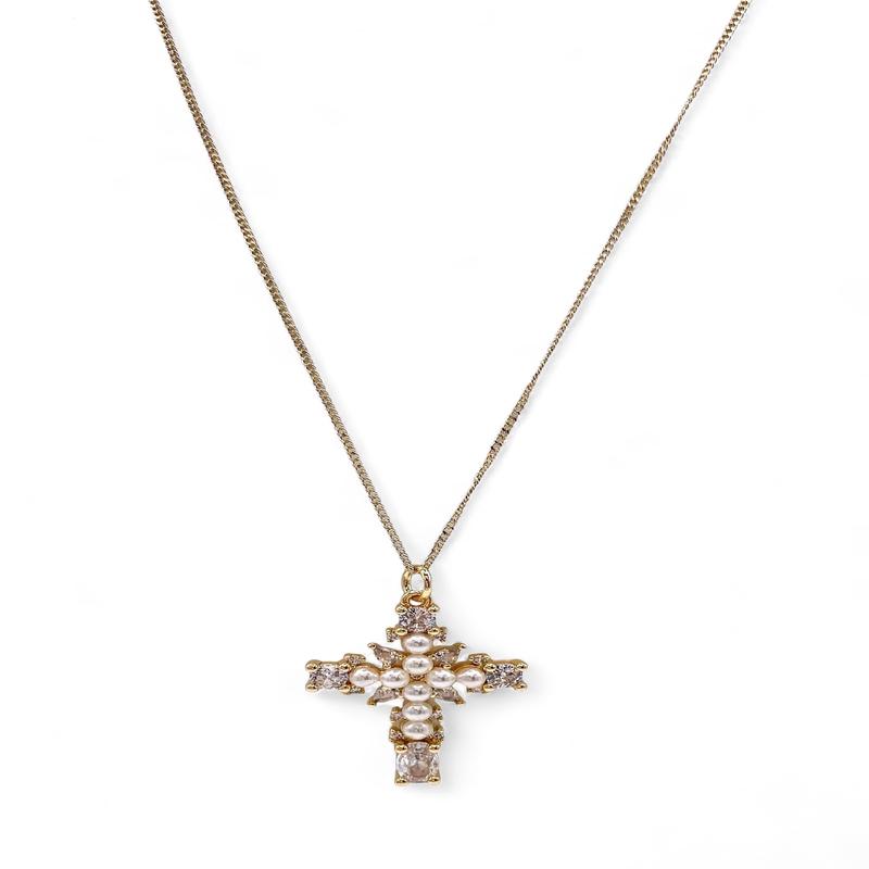 Magdalene Cross Pearl Necklace | Bracha