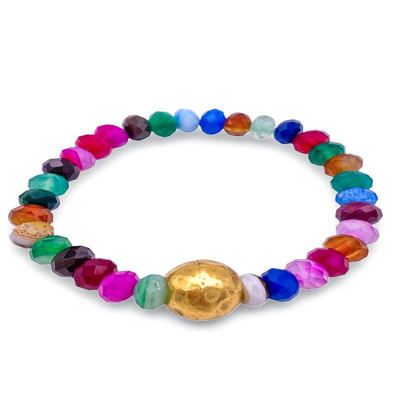 Rolling Away Bracelet - Pink Agate Multi