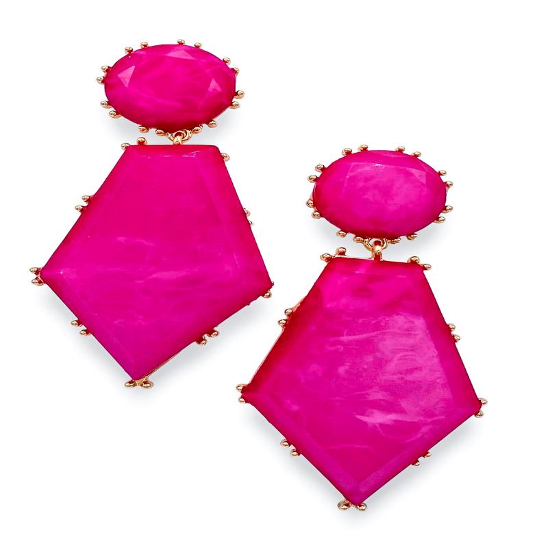 Royal Earrings - Fuchsia - FINAL SALE