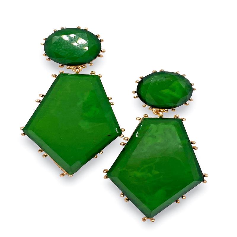 Royal Earrings - Green - FINAL SALE