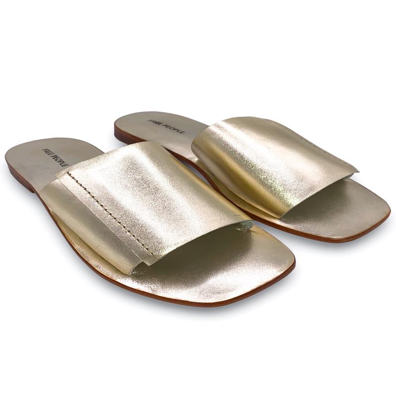 Verona Slide Sandal - Gold | Free People - FINAL SALE