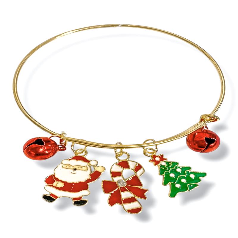 DOORBUSTER Santa Tell Me Gold Christmas Charm Bracelet