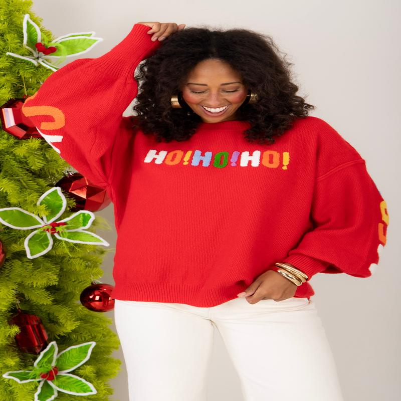 Ho Ho Ho Red Long Sleeve Sweater