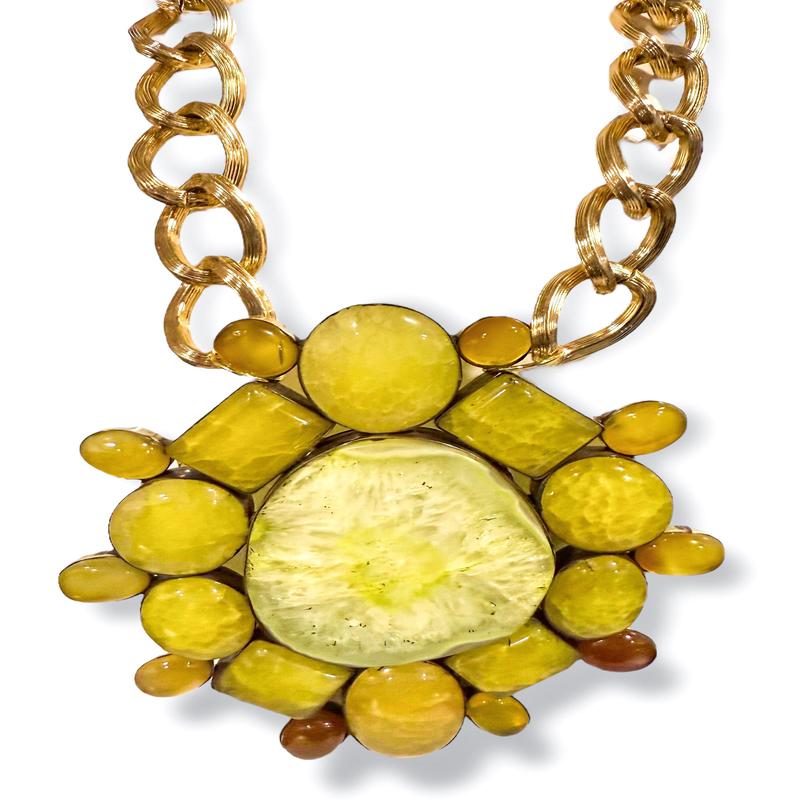 Made in the Deep South 1960s Agate Pendant 1960s Chain Necklace