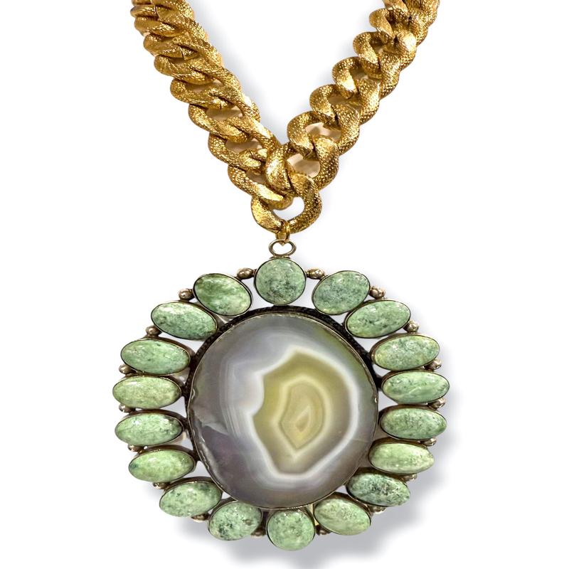 Made in the Deep South 1970s Agate Pendant 1970s Necklace