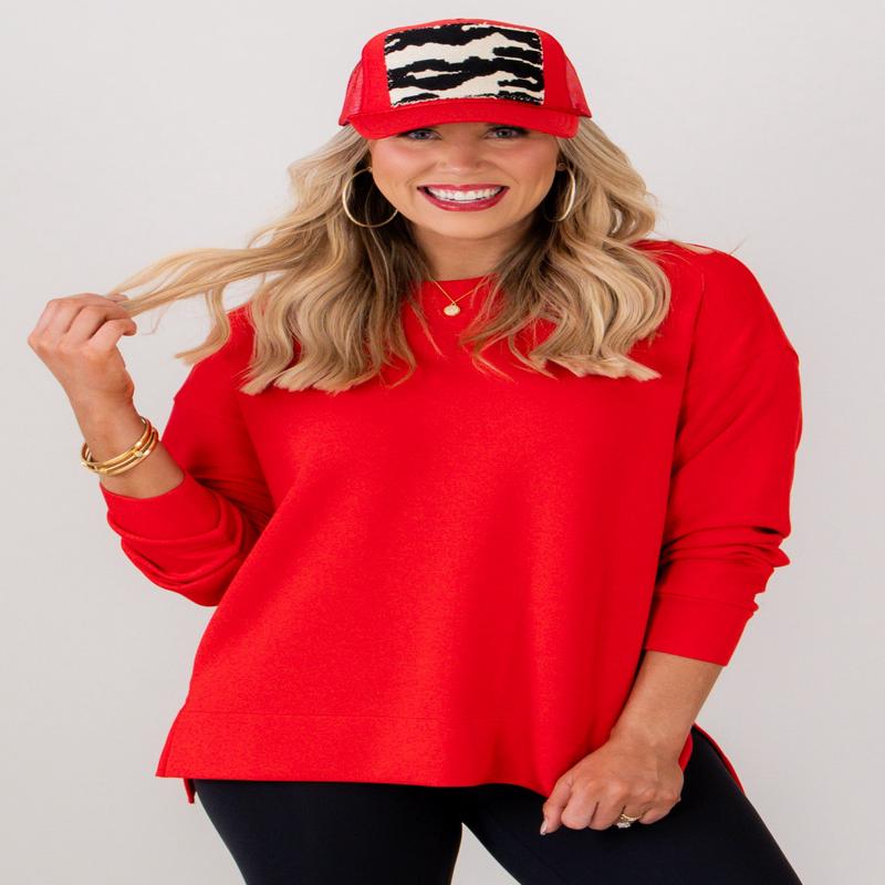 Spanx Airessentials Spanx Red Long Sleeve Top