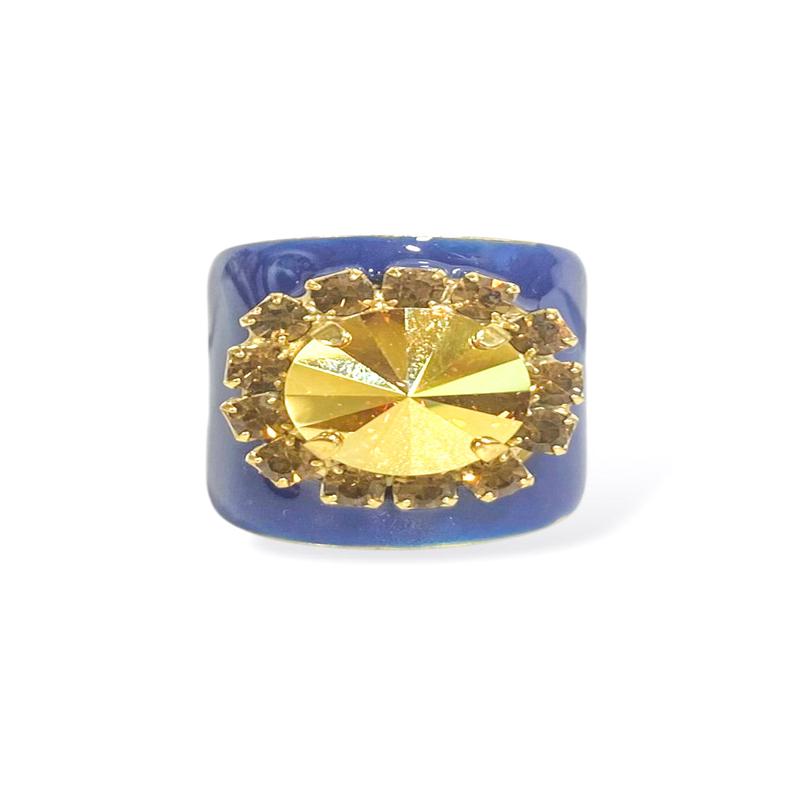 TOVA Jacci Midnight Express Navy Enamel Ring