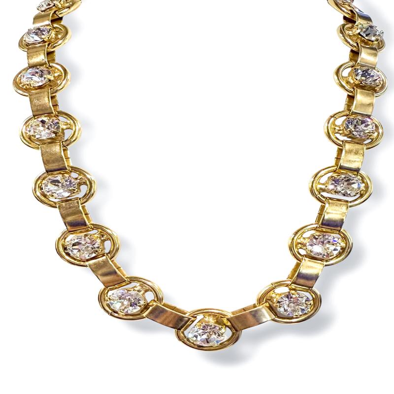 TOVA Link Antique Gold Necklace