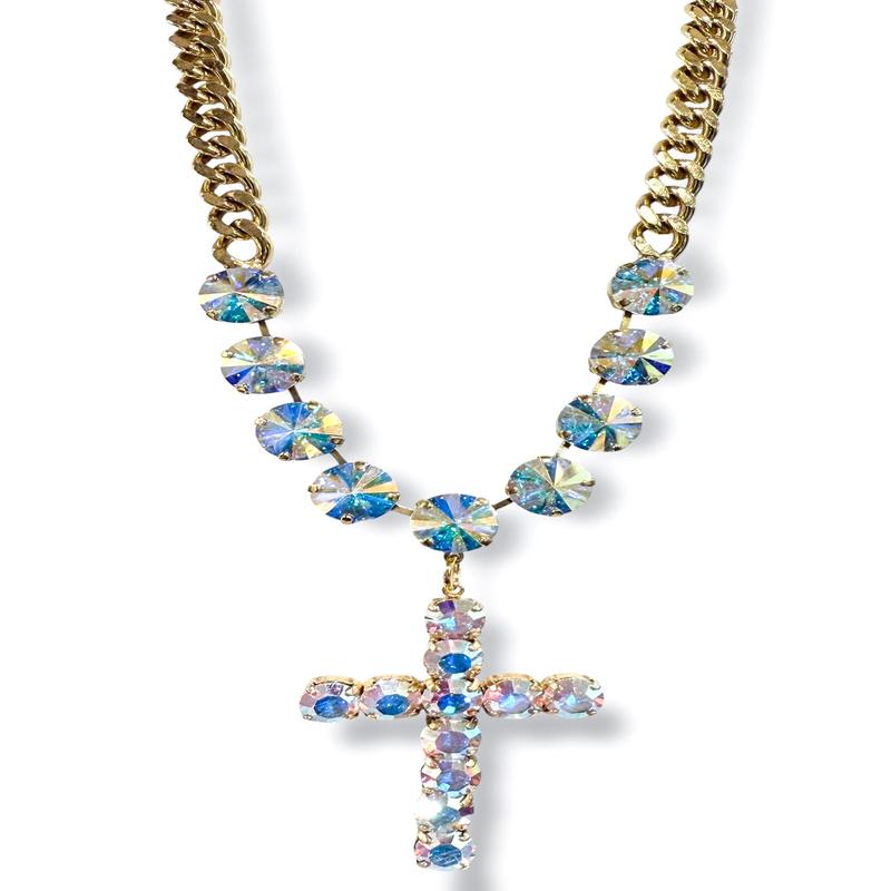 TOVA X TWT Sofitella Abalone Cross Necklace