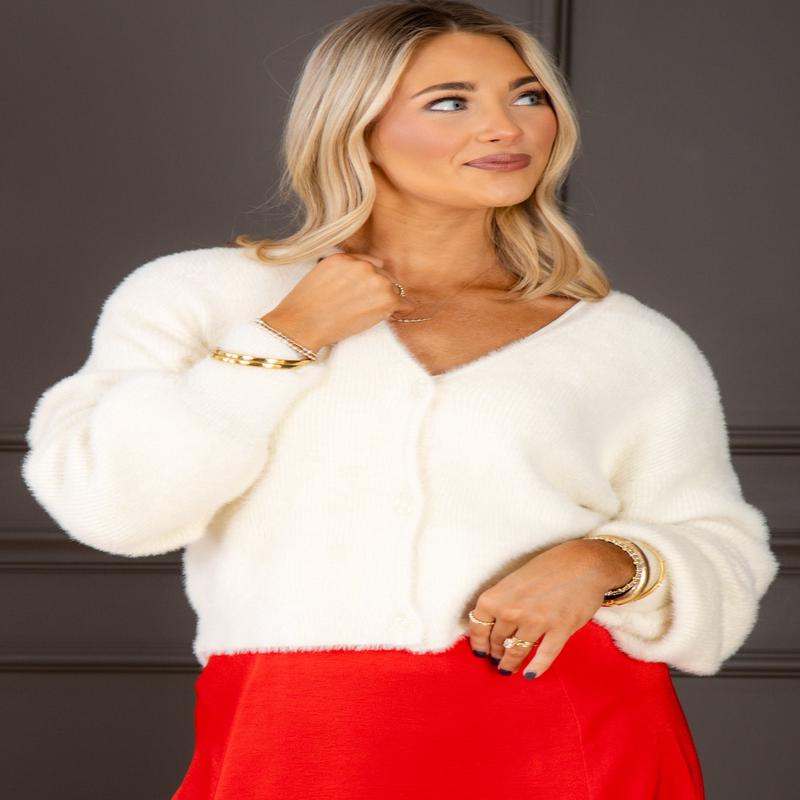 Z Supply Sadira Warm White Fluffy Long Sleeve Cardigan