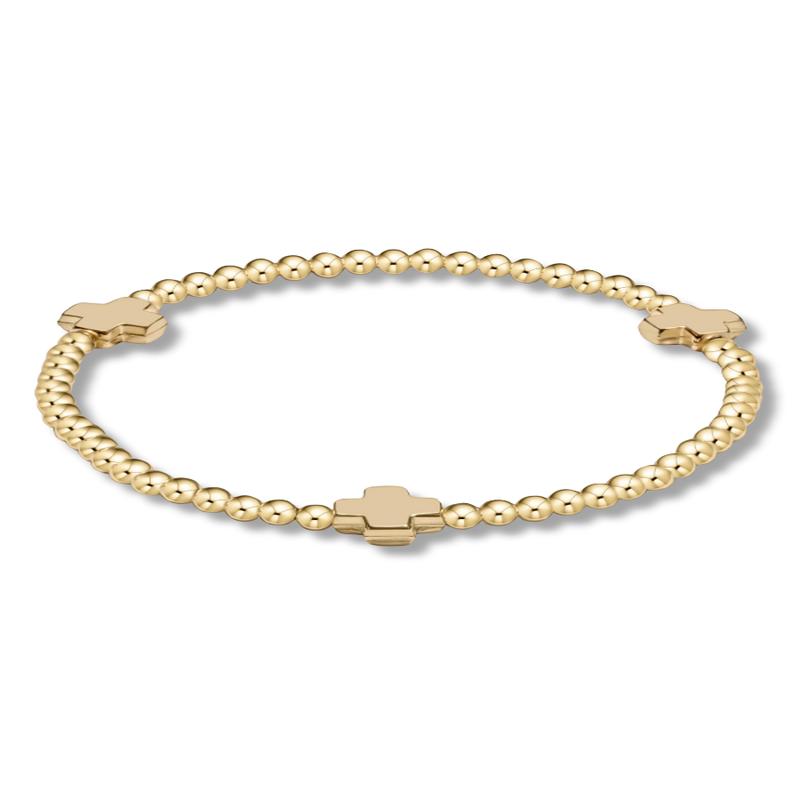 enewton Signature Cross 3mm Gold Bead Bracelet