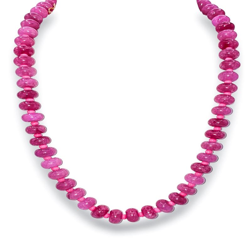 Whitney Gemstone Necklace - Fuchsia - FINAL SALE