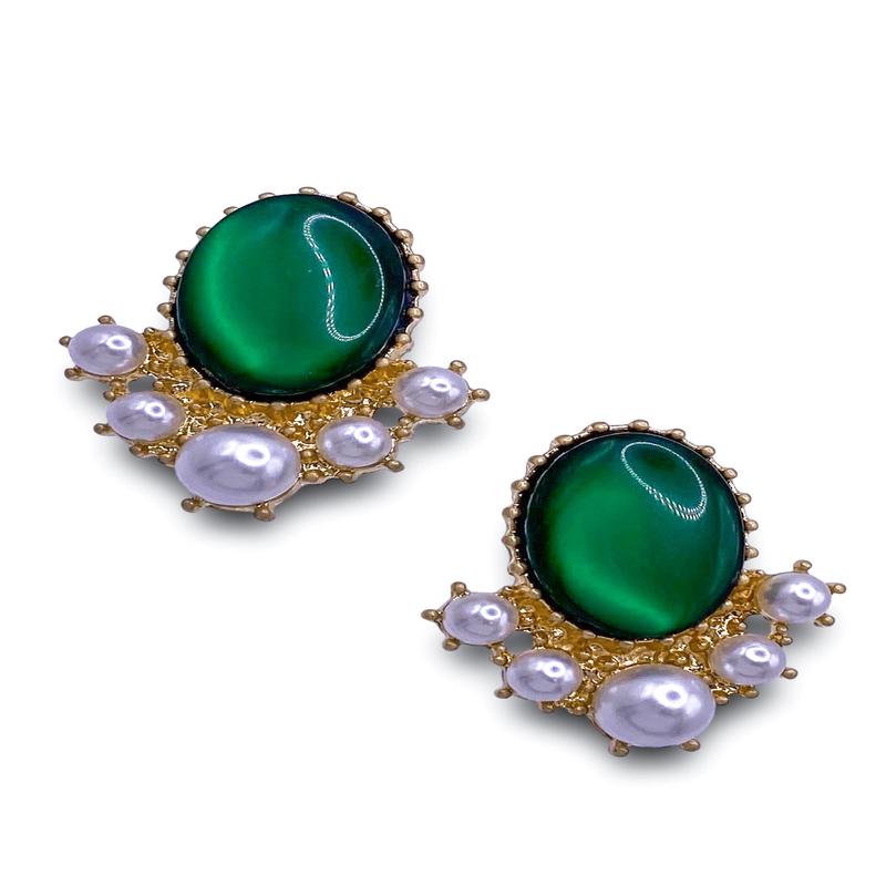 Here I Am Earrings - Green