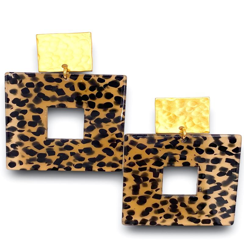 Virtue Time Flies Spotted Cheetah Earrings