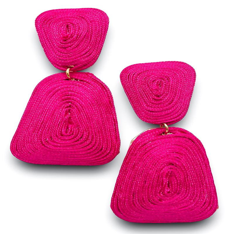 Drop The Ball Earrings - Fuchsia - FINAL SALE