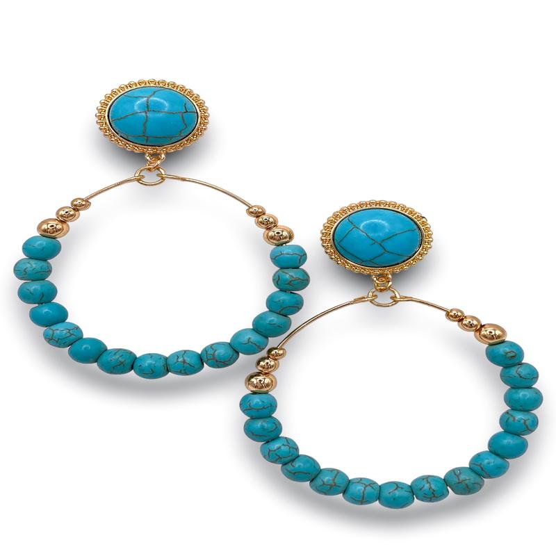 Gathering Around Earrings - Turquoise