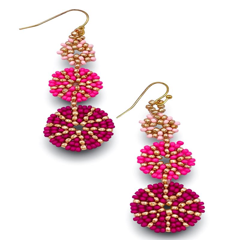 Round of Applause Earrings - Pink - FINAL SALE