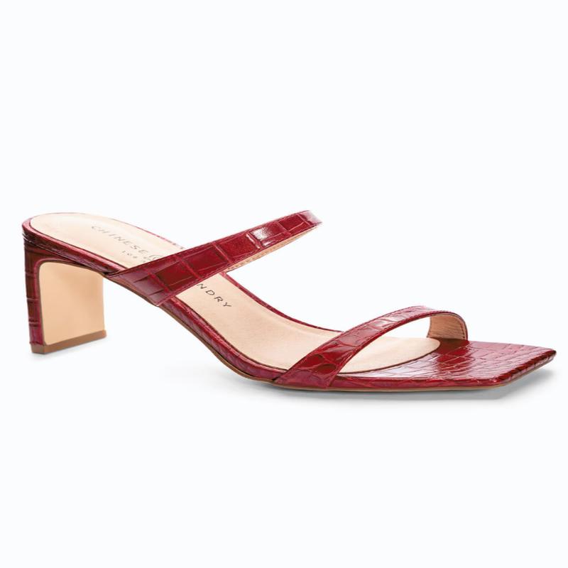 Yaya Heel - Red Cool Croco - FINAL SALE