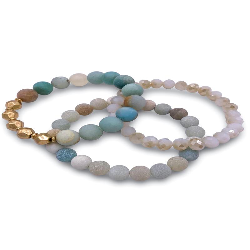 Your Goal Bracelet Set - Amazonite - FINAL SALE