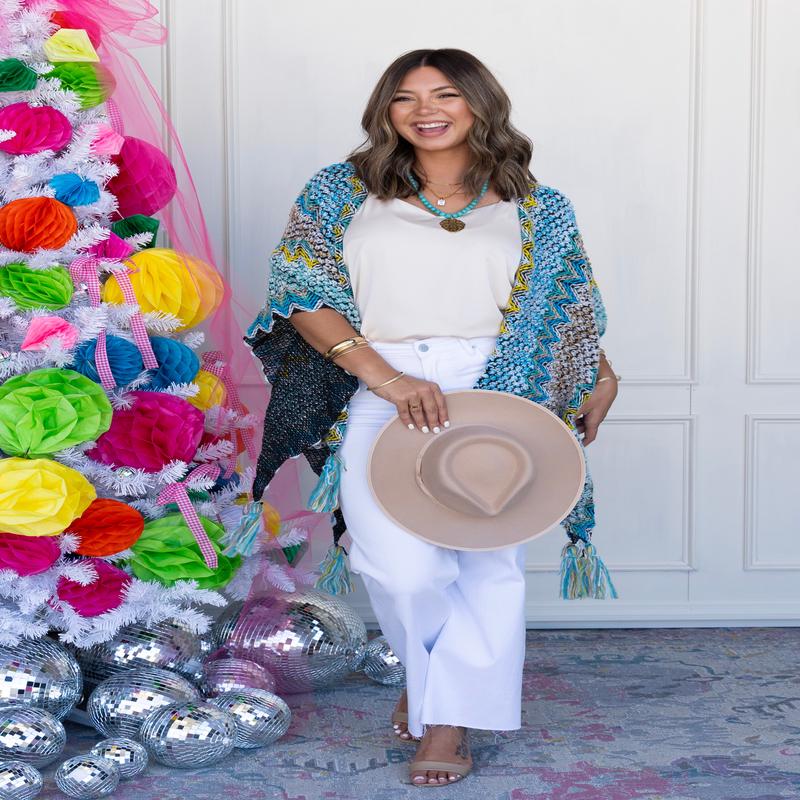 Karlie Ruana Wrap - Aqua- FINAL SALE