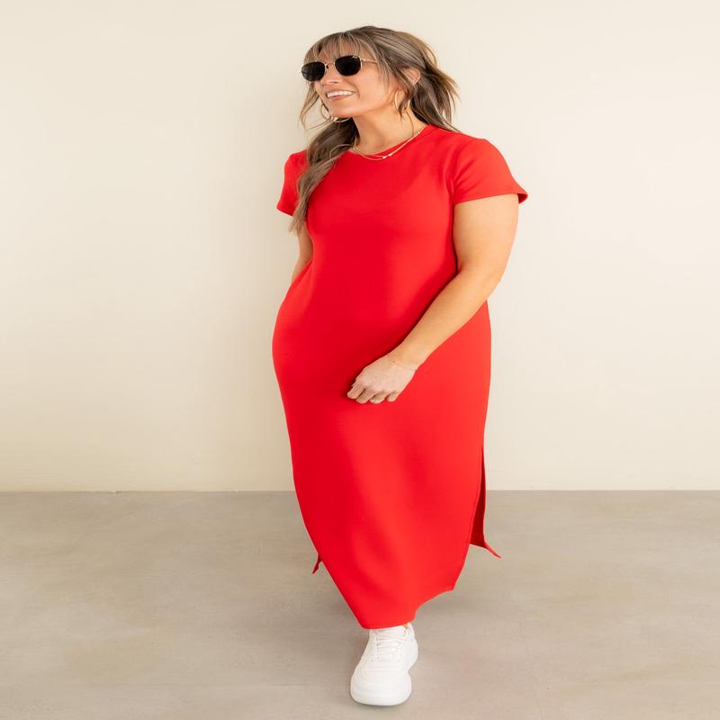 SPANX AirEssentials Red Maxi Dress