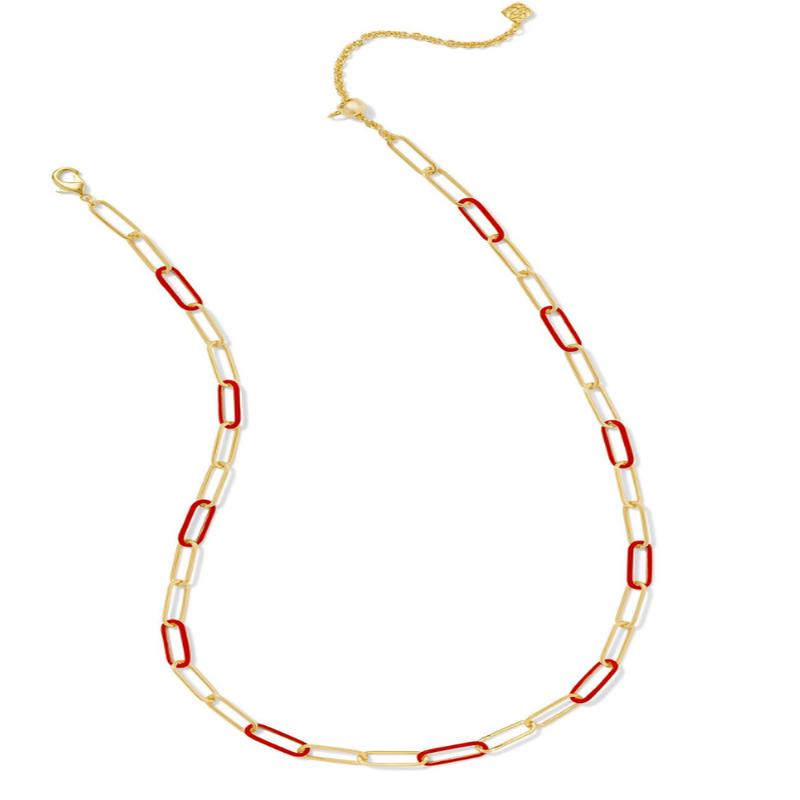 Ainsley Convertible Chain Necklace - Gold Red Enamel | Kendra Scott - FINAL SALE