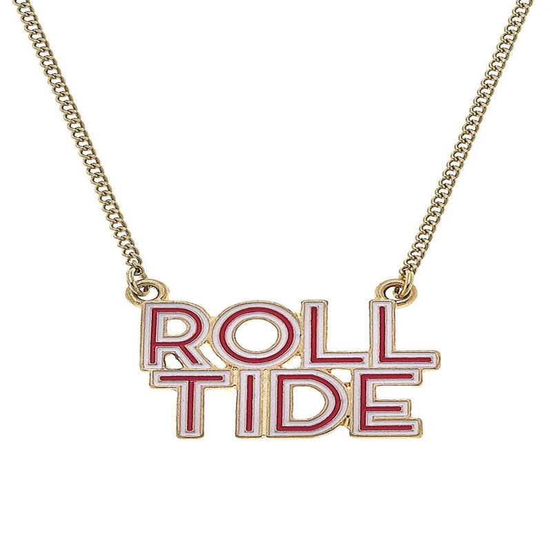 AL Crimson Tide Necklace - Crimson/White - FINAL SALE