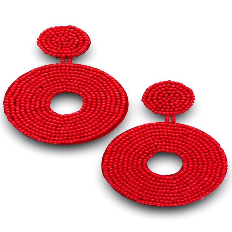 Beauty Queen Earrings - Red - FINAL SALE