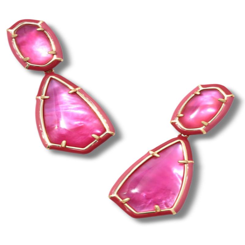 Camry Enamel Frame Statement Earrings - Gold Azalea Illusion | Kendra Scott - FINAL SALE