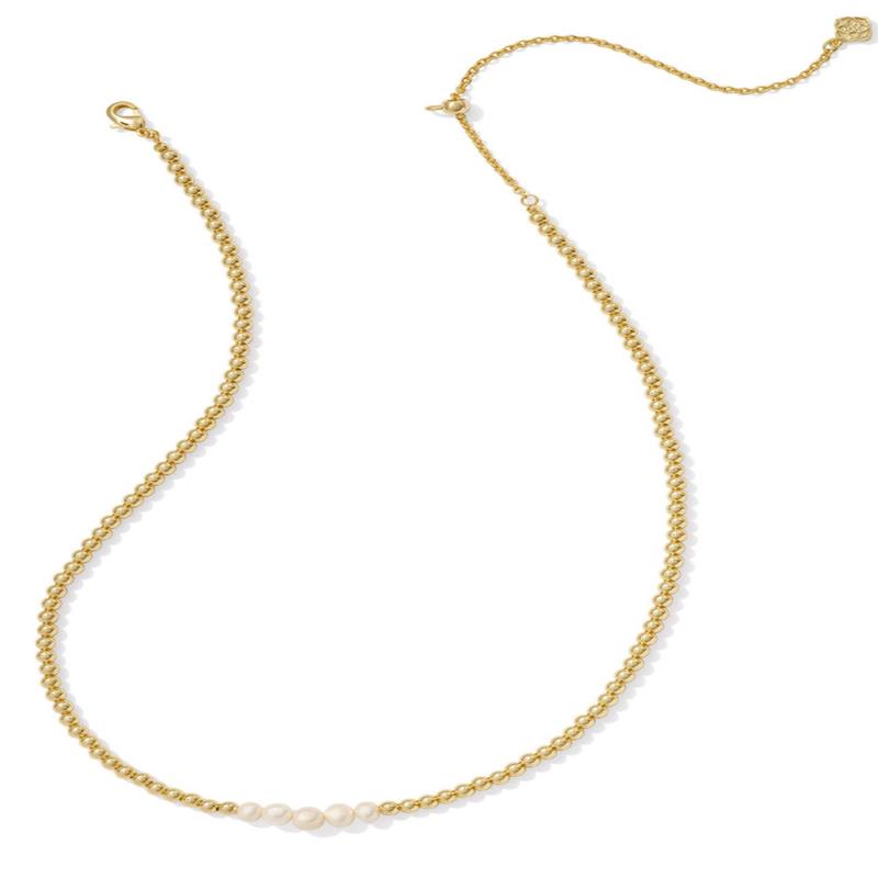 Eve Beaded Strand Necklace - Gold White Pearl | Kendra Scott - SALE
