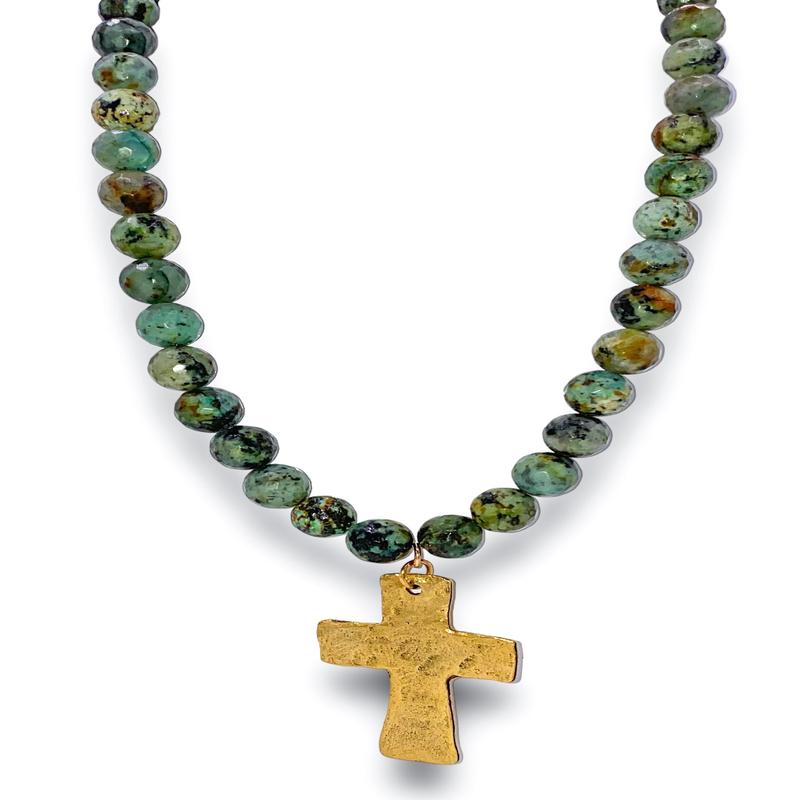 Holding The Truth Necklace - African Turquoise - SALE