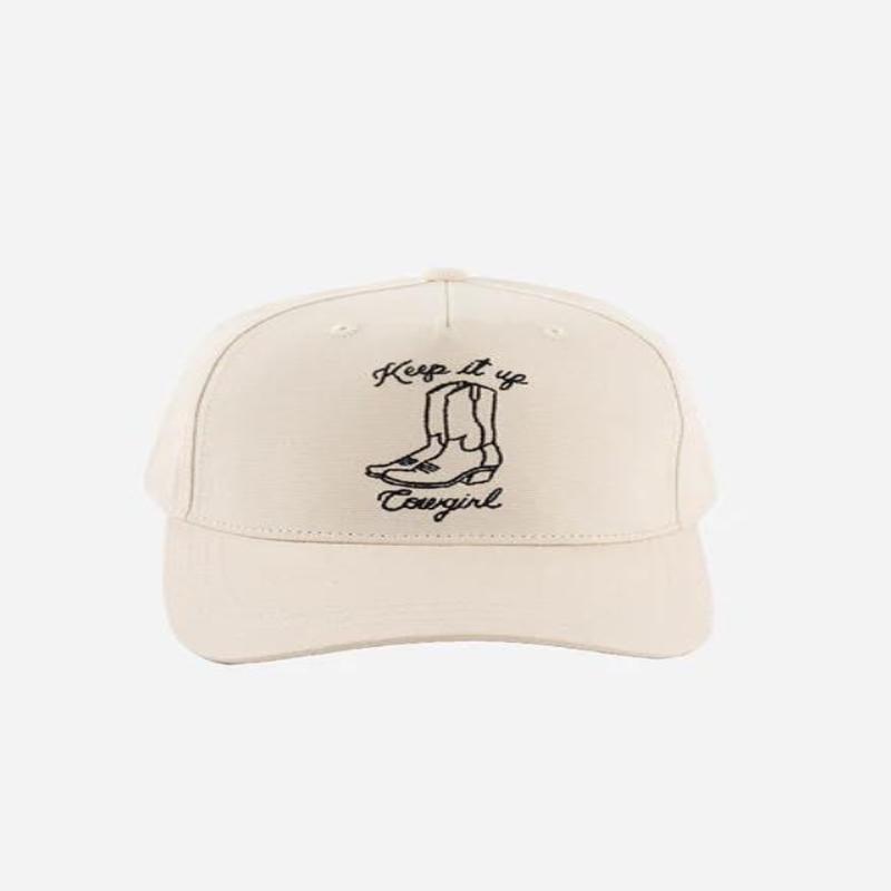 Keep It Up Cowgirl Canvas Trucker Hat - Cream | GiGi Pip - FINAL SALE