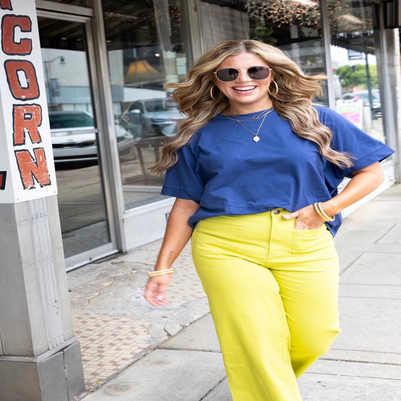 No Regrets Crew Neck Top - Navy