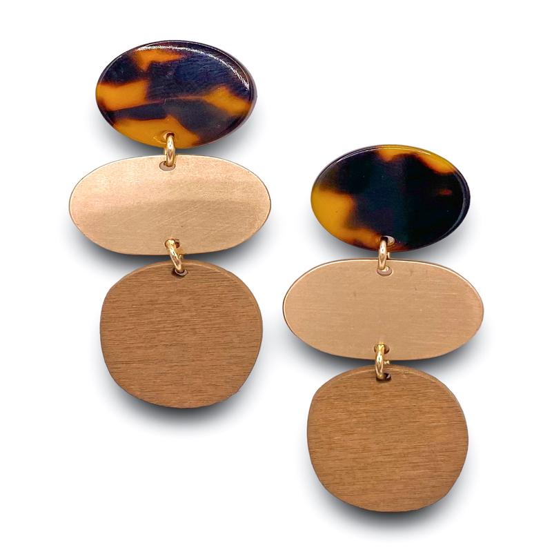 So Long Earrings - Tortoise