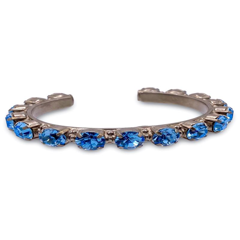 Riveting Romance Cuff - Antique Silver Aquamarine | Sorrelli - SALE