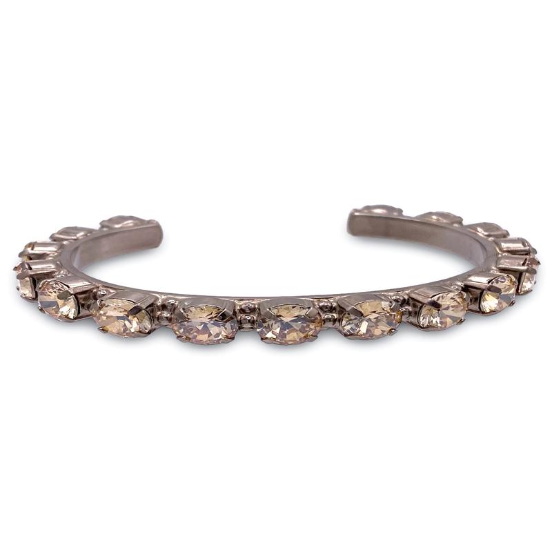 Riveting Romance Cuff - Antique Silver Crystal Champagne | Sorrelli
