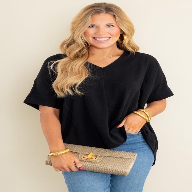 Someone Like You Black Short Sleeve Top - FINAL SALE