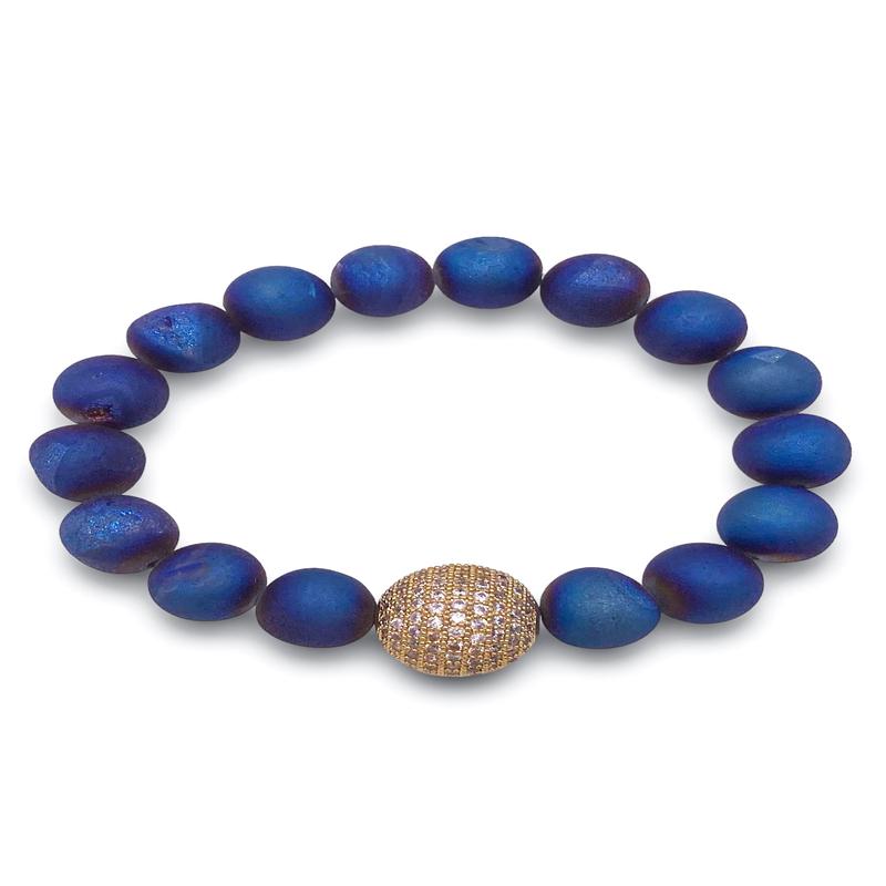 Brave Enough Bracelet - Blue Druzy | Virtue - SALE